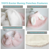 YQYS Dog Easter Bunny Costume - Pink Plush Pet Outfit for Small Dogs & Cats (Large)