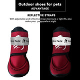 XIUGOU CARE Dog Shoes for Small, Medium and Large Dogs - Waterproof for Rainy Days, Fit for Winter Snow and Hot Summer Roads, with Anti-Slip Soles for Indoor Hard Floors (Red, Size 3)