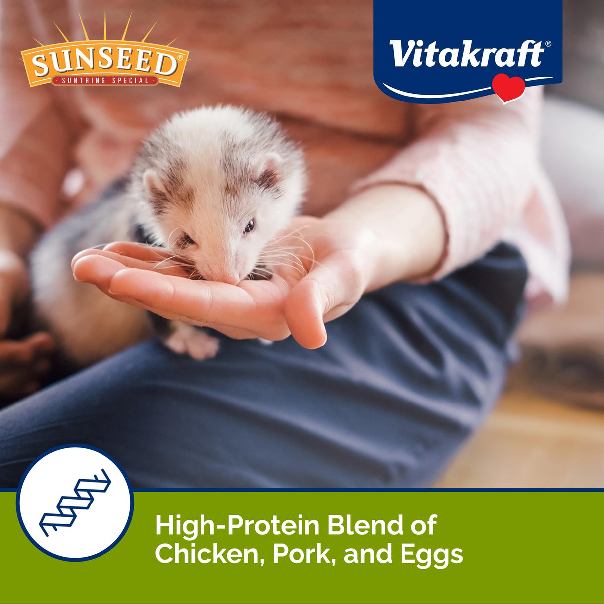 Sunseed Vita Prima Ferret Food - Dry Food for Ferrets - Vitamin-Fortified with Essential Nutrients - Supports Healthy Digestion and Healthy Teeth, 3 lb