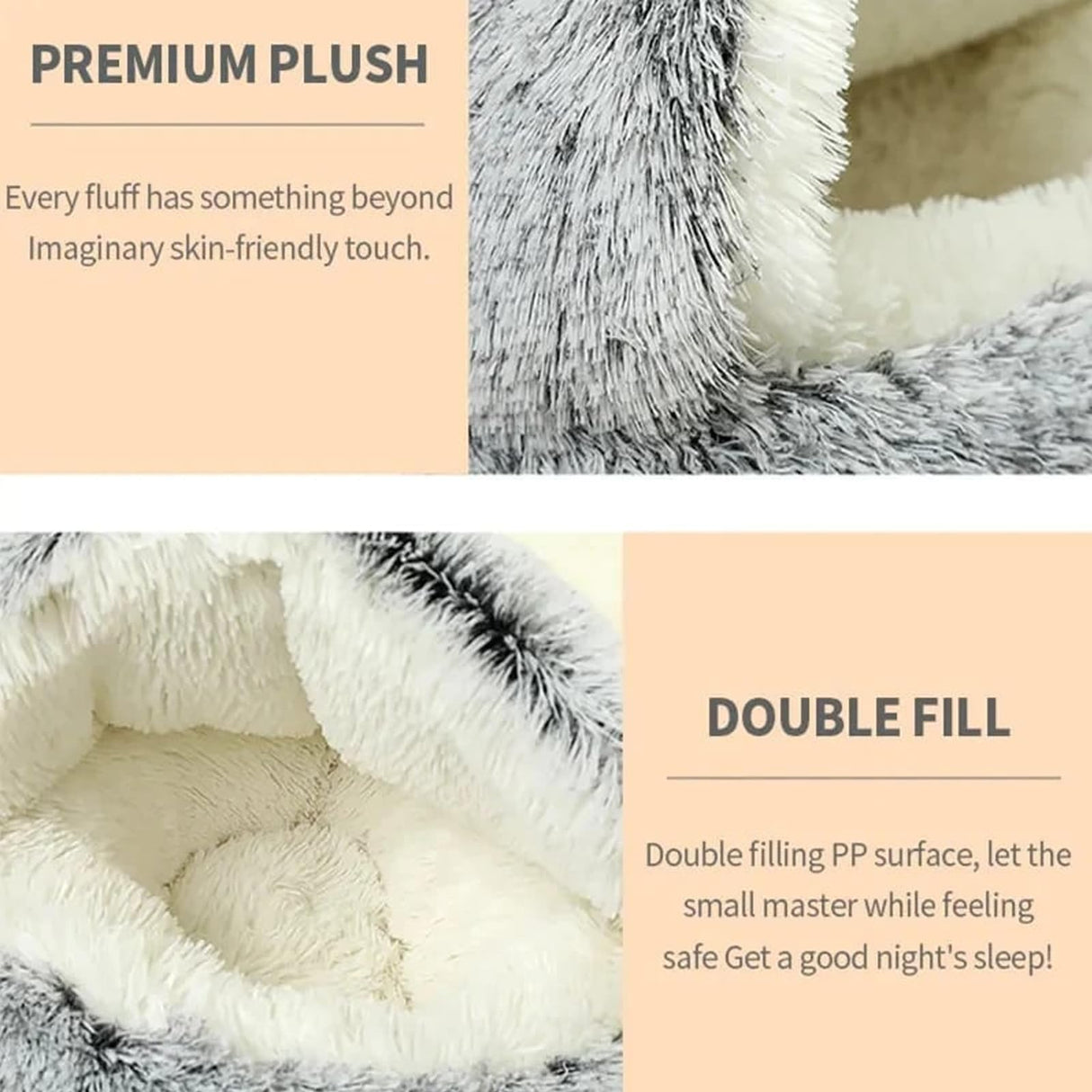 Cozy Cocoon Dog Bed, Comfy Cocoon Pet Bed, Cozy Cocoon Pet Bed for Dogs, Dog Bed Medium Size Dog (Gray, S（15.7in）)