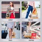 Johomviin Dog Carrier, Cat Carrier, Pet Carrier, Foldable Waterproof Premium PU Leather Oxford Cloth Dog Purse, Portable Tote Bag Carrier for Small to Medium Cats and Small Dogs
