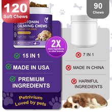 Load image into Gallery viewer, Melatonin for Dogs, Dog Melatonin Calming Chews for Small and Large Dogs - Natural Sleep Aid for Anxiety Stress Relief - Puppy Sleeping Pills - Thunder, Separation, Barking, 3mg, 120ct
