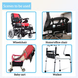 YGYQZ Wheelchair Armrest Accessories, Side Bags to Hang on Side with Bright Line Walker Pouches Waterproof Black Storage Fathers Mothers Day Gifts for Home/Outdoor/Baby Cart (black side)