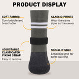 SCENEREAL Anti Slip Dog Boots & Paw Protectors for Hardwood Floor, Extended Dog Socks to Prevent Licking Paws, Waterproof Pet Snow Rain Shoe for Winter Large Senior Dogs, Grey L