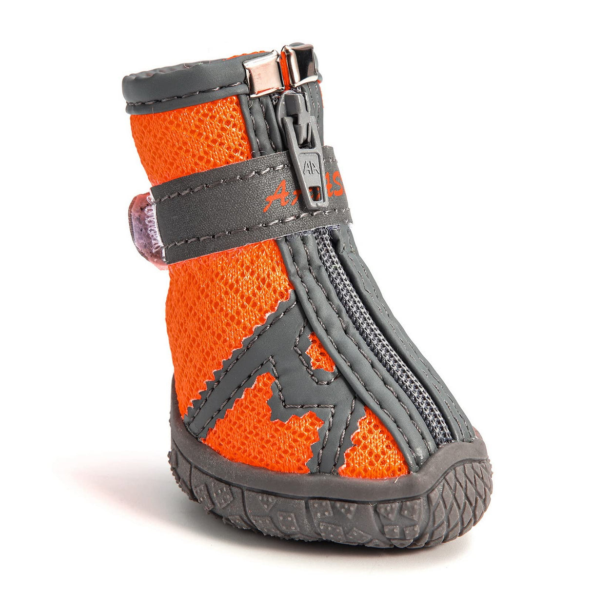 PAIDEFUL Dog Walking Shoes for Small Dogs Hot Pavement Soft Mesh Breathable Adjustable Summer Boots for Medium Dogs Pet Paw Protectors with Reflective Stripes Rubber Nonslip Sole Orange 3