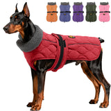 Sheripet Dog Coat Winter, Waterproof Quilted Dog Jacket for Cold Weather, Reflective Adjustable Puppy Winter Coat, Warm Turtle-Neck Pet Fleece Snow Jacket for XX-Large Dogs, NewRed XXL