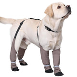 Dog Suspender Boots, Warm Dog Paw Protectors, Waterproof Doggy Booties for Winter, Anti-Slip Reflective Pet Shoes Snow Boots for Outdoor Walking,Hiking, Sandy, Muddy (Medium)