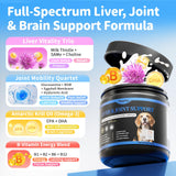 POPPAW Senior Dog Liver & Joint Supplement – Same, Milk Thistle (Silybin), Glucosamine, MSM for Liver Health Detox, Mobility, Joint Pain Relief, Cognitive & Vitality Support, Chicken Flavor, 90Ct