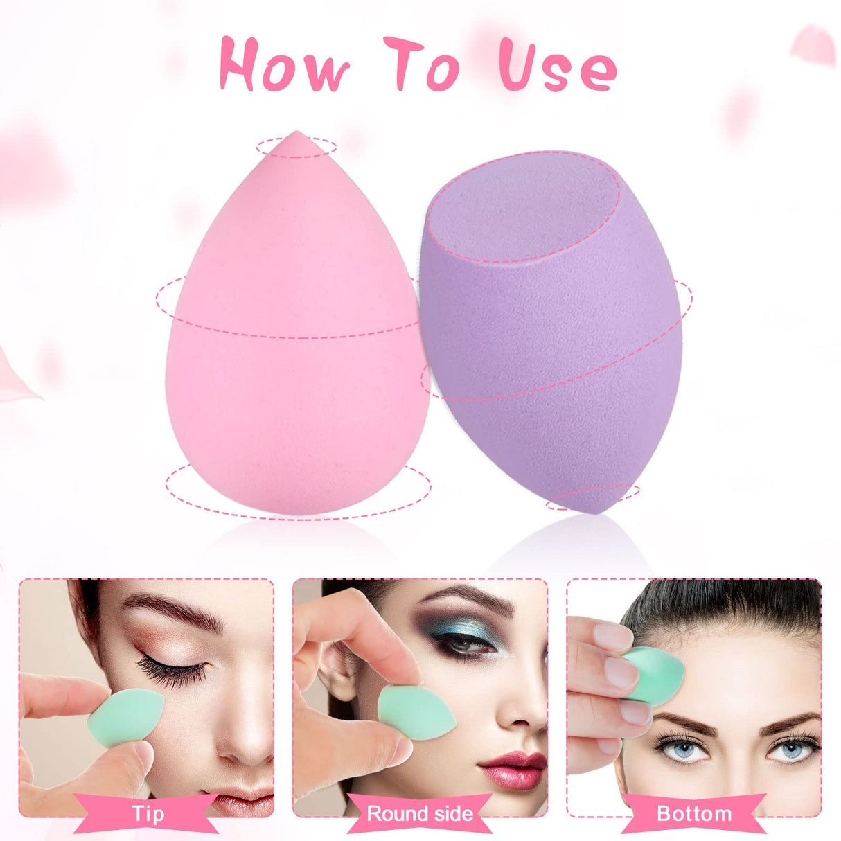 40Pcs Mini Makeup Sponge Multi Colored Beauty Sponges Professional Foundation Sponge Super Soft Facial Makeup Tools for Foundation, Powder, Liquid