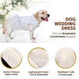 UOSIA Formal Dog Dresses for Large Dogs White Dog Bridesmaid Birthday Party Tutu Dress with Tulle Lace & Bow Decor Summer Pet Princess Costume for Female Dogs,3XL