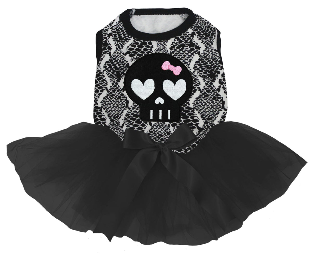 Petitebella Black Skull Face Puppy Dog Dress (Snake/Black, Small)
