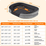 Dwanton Orthopedic Dog Bed for Large Dogs with Gel Memory Foam, Waterproof Dog Sofa, Washable Pet Bed with Four Sided Bolster Cushion, Removable Cover & Non-Slip Bottom, 42", Dark Gray