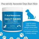 Real Mushrooms Whole Dog Health – Functional Mushroom Blend for Dogs with Lion’s Mane, Cordyceps, Turkey Tail, Reishi, Shiitake for Overall Wellbeing of Dogs – 2.65 oz Powder Supplement