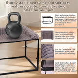 Large Bedside Dog Bed for Medium & Large Dogs, Height Adjustable Cosleeper Next to Human Bed, Elevated Sturdy Frame with Washable Cushion for Heavy Dogs
