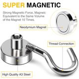 Magnetic Hooks, 30lbs+ Magnet Hook 2026 Cruise Cabin Ship Essentials N52 Strong Kitchen Utensil Racks Refrigerator Fridge Magnets Hanging for Classroom Beach Vacation Grills Home 6 Pack
