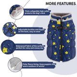 CuteBone Waterproof Thick Dog Winter Coat Doggie Jacket Warm Pet Clothes Comfortable Puffer Dog Vest for Small Medium Large Dogs with Harness Hole YRFN21L
