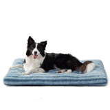 FURTIME Washable Dog Bed Large Sized Dogs, Deluxe Dog Crate Beds Comfy Fluffy Kennel Pad Anti-Slip Pet Sleeping Mat, Machine Washable Dogs Pillow, 35"x23"x3.5", Blue