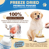 Probiotic Powder for Dogs with Pumpkin, Prebiotics & Digestive Enzymes, 6 Billion CFUs Dog Probiotics for Digestive Health, Diarrhea & Itchy Skin Relief, Chicken Flavor, 90 Scoops