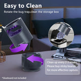Fieemoo Indoor Insect Trap Non-Zapper Fruit Fly Traps for Indoors, Mosquito Traps with Bug Light, Suction & Bottom Air Drying Tray, Gnat Traps for House Indoor, Bug Catcher & Killer Sliver Blue
