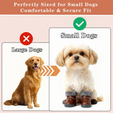 Dog Cowboy Boots for Small Dogs, Dog Shoes and Paw Protectors with Soft Gray Fluffy Lining, Non-Slip Rubber Sole, Adjustable Velcro Strap for Secure Fit, Perfect for Winter Snowy Days