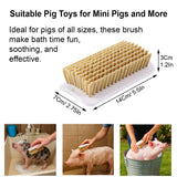 2Pcs Pig Enrichment Toy, 2-in-1 Self-Grooming and Scratch Brush for Mini Pigs, Encourages Natural Behavior, Reduces Stress, Easy Install for Pens, Barns, or Yards