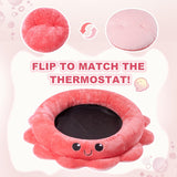 Jiupety Cute Calming Dog Beds Clearance for Large Dogs, Anxiety Bolster Dog Bed with Octopus Shape, Pink, Red, Boho, Round Pet Bed Cat with Removable Cushion