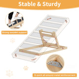 Dog Ramp for Bed, Couch- Upgraded Non-Slip Wooden Pet Ramp with Sturdy Construction, 4 Adjustable Heights (16" to 22"), Supports 132 lbs for Small & Medium Dogs