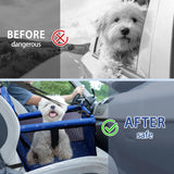 PetsHome Dog Car Seat Foldable Dog Car Booster Seat Waterproof Breathable Oxford Travel Bag for Small to Medium Dogs, Puppies, and Pets-Pattern Blue