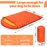 Lifeunion Dog Sleeping Bag with Storage Bag Waterproof Warm Packable Dog Bed for Travel Camping Hiking Backpacking (Orange)