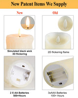 ANGELLOONG Flameless Candles with Remote, Battery Operated Candles with Flickering Flame, Fake LED Electric Timer Candles for Home Holiday Party Christmas Decor, Dripping