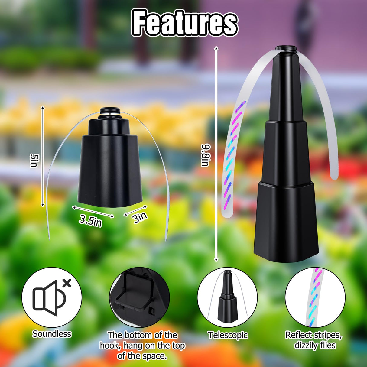 6 Pack Fly Fans for Tables Outdoor Patio, Portable Fly Repellent Fan Fly Spinner Table Top, Food Bug Fans to Keep Flies Away for Picnic, BBQ, Party