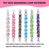 FURSDOLY Dog Grooming Loops Table Supplies 2 Pack Cute Colorful Paw Pattern Restraint Loop Dogs Grooming Arm Extension Double Snap Hooks Extender with 5 D-Rings for Pet Salon & Daily Conveience