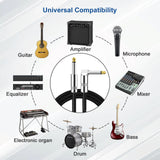Guitar Cable, Guitar Cord 10ft, AMP Cord for Bass & Electric Guitars/Keyboard/Mandolin, Pro Audio Instrument Cable (Right Angle to Straight, Black)