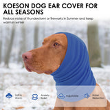 KOESON Dog Calming Hoodie, Adjustable No Shake Ear Wraps for Dogs with Hook & Loop, Soft Dog Ear Muffs Noise Protecion, Pet Head, Ear & Neck Covers for Thunder, Firework, Separation Anxiety, Hematoma