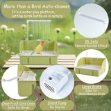 ROOJUNE Bird Bath, Automatic Parrot Shower Bath with Pump, Birds Shower Bathtub with Running Water, Birdcage, Medium Birds Parakeet Budgies Cockatiels Conures Finches, Lovebird