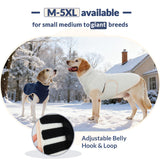 ROZKITCH Dog Coats for Large Dogs with Double Sided Polar Fleece and Sherpa for Cold Weather in Winter, Windproof Turtleneck Sweater with Adjustable Drawstring and Velcro DarkBlue 3XL