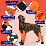 SeranPup S Adjustable Dog Suspender Boots & Hiking Shoes, Waterproof Winter Snow Gear Boots with Anti-Slip Sole, Reflective Snowsuit Design That Helps Stay On for Cold Weather Adventures