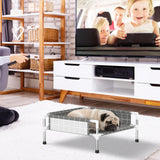 Elevated Dog Bed with 3-Sided Fence - Raised Pet Bed with Non-Slip Feet, Durable Elevated Couch for Small Dogs, Indoor/Outdoor Use with Easy-Clean Fabric