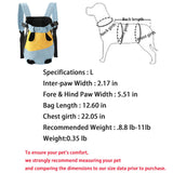 Lightweight Pet Backpack Carrier for Small Dogs & Cats - Easy-Fit Adjustable Straps, Basic Legs-Out Design, Durable for Daily Use (Fits Pets Under 15lb) (Yellow-Blue Color-Blocked, Large)