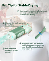 L&W BROS. Hands Free Dog Dryer – Powerful & Professional Pet Blow Dryer for Small & Medium Dogs & Cats, Adjustable Airflow, Easy Storage, Negative Ion Technology (Green)