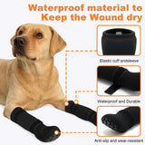yrenoer Dog Socks 4-Pack Waterproof, Wear-Resistant, Non-Slip, Prevent Licking Paws, with Adjustable Straps to Prevent Slipping Off, Suitable for Wooden Floors, for Indoor and Outdoor Use (Black, L)
