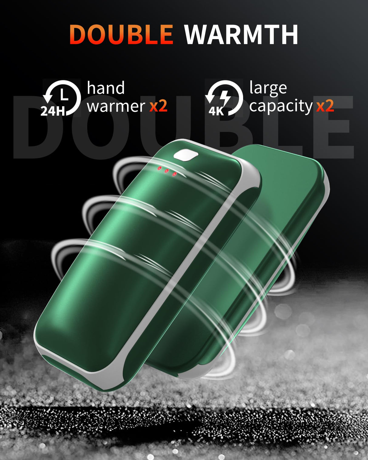 Hand Warmers Rechargeable, 2 Pack 4000mAh Electric Handwarmer, Portable Pocket Heater Handwarmers, Gifts for Men, Women, Christmas, Outdoor, Indoor, Golf, Camping, Hunting Accessories