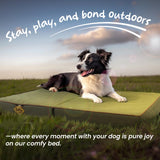 Laifug Foldable Waterproof Dog Bed for Large Dogs - Outdoor Orthopedic Dog Bed with Washable Removable Cover, Pet Mattress with Handles, Army Green, (36 x 27 x 3.5, inches)