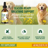 Mullein Lung Support Drops for Dogs & Cats, Relieves Kennel & Dry & Wet Cough, Lung Cleanse, Soothes Sore Throat, Eases Breathing - Pure Plant Extract, Hormone & Chemical Free, with Chlorophyll