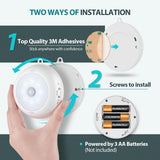 Alivation Motion Sensor Light Indoor, LED Closet Lights Battery Operated, Motion Sensor Night Light Under Cabinet Lighting, 3 AA Battery Powered Lights, Puck Lights for Wall, Stair, Dimmable (3 Pack)