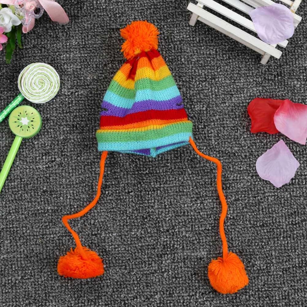 POPETPOP Towel Set Knitted Winter Dog Scarf Hat Set - Winter Warm Caps Neck Warmer Dog Costumes Knitted Scarf Hat Leg Warmers Striped Leggings for Small Dogs Puppy Towel s