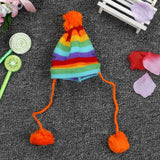 POPETPOP Towel Set Knitted Winter Dog Scarf Hat Set - Winter Warm Caps Neck Warmer Dog Costumes Knitted Scarf Hat Leg Warmers Striped Leggings for Small Dogs Puppy Towel s