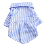 Striped Dog Shirt Breathable Casual Short Sleeve Puppy Clothes with Bow for Spring Fall (L)