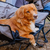 Kuma Outdoor Gear Lazy Bear Dog Bed with Carry Bag, Ultimate Portable Luxury Outdoor Dog Bed for Camping, Glamping & Outdoor Adventures (Heather Grey)