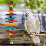 MEWTOGO 2Pcs Bird Toys - Parrot Toys with Multicolored Natural Wooden Blocks, Bird Chewing Sticks Toys for Conures Parakeets Cockatiels Lovebirds African Grey Macaws Amazon Parrots Gift